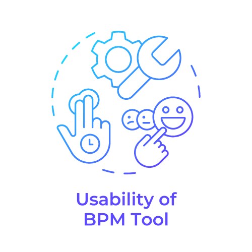 bpm tool usability blue gradient concept icon vector