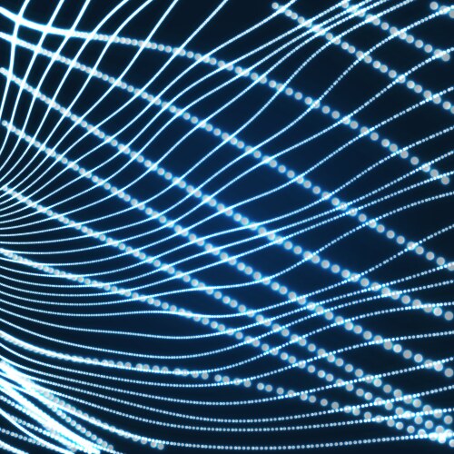 Array with dynamic particles 3d futuristic style vector image