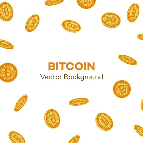 Falling Bitcoin Coins - Golden Rain Vector Image
