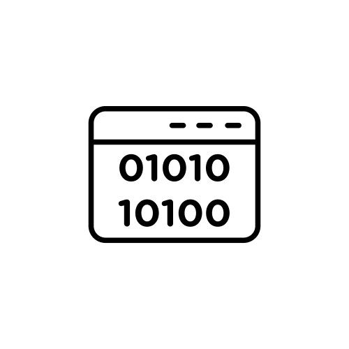 Digital binary code icon perfect for software vector image