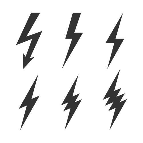 Lightning bolt set Royalty Free Vector Image - VectorStock