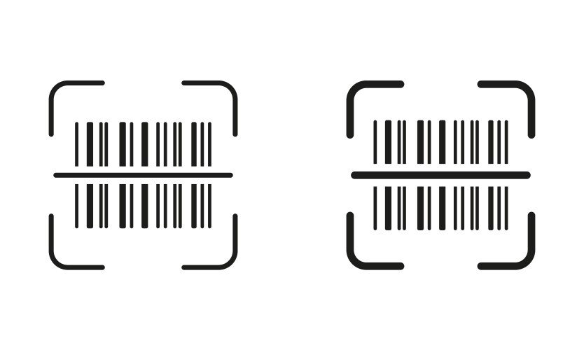 Barcode tag scanner pictogram scan bar code line vector image