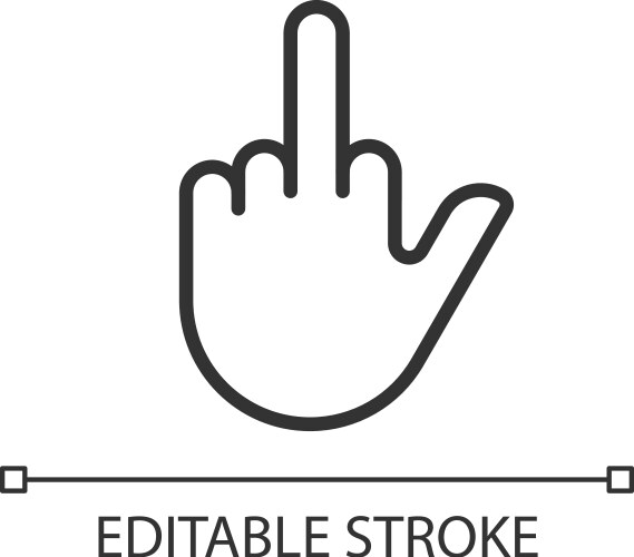 Middle finger pixel perfect linear icon Vector Image