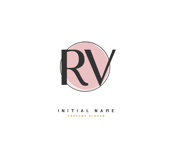 R v rv beauty initial logo handwriting Vector Image