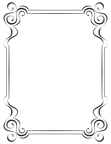 Black ornate frame on a white background vector image