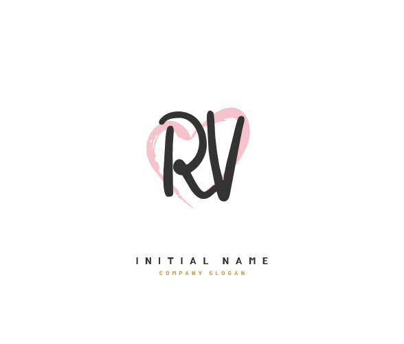 R v rv beauty initial logo handwriting Vector Image