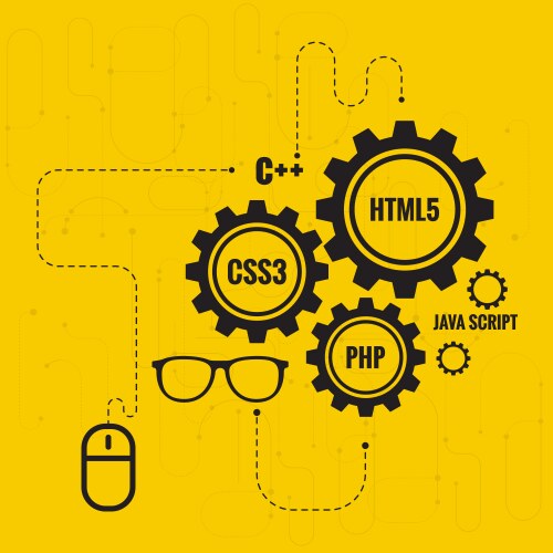 Concept of creating web project vector image