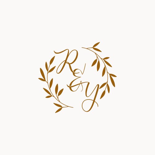 Letter ry wedding monogram logo design Royalty Free Vector