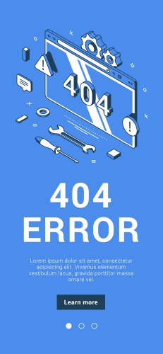 404 error server system failure computer browser vector image