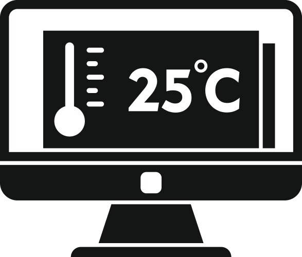 Pc home climate control icon simple style vector image