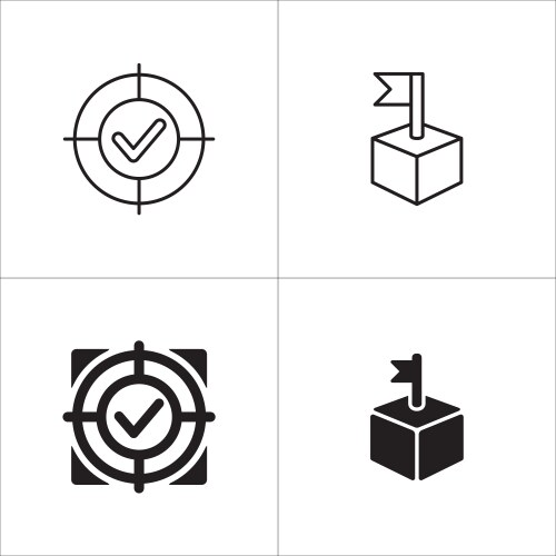 Target icon aim icons set goal and objective Vector Image