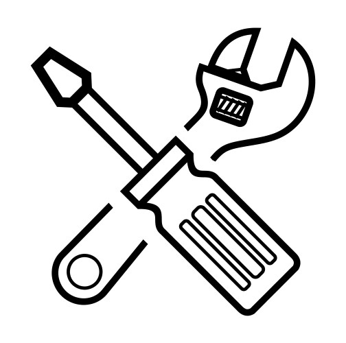 Screwdriver and wrench Vector Image