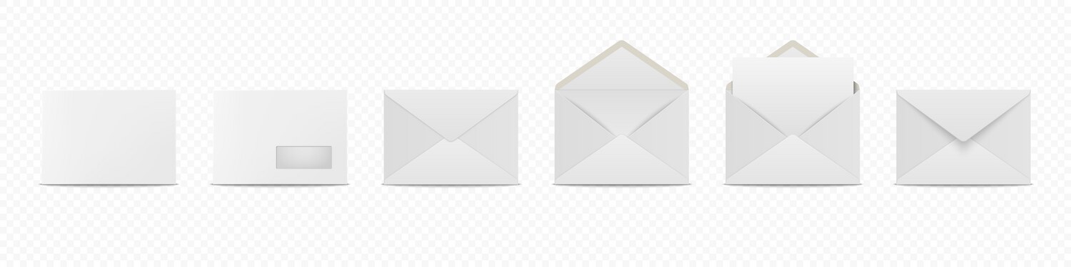 White envelopes with blank letter folded vector image