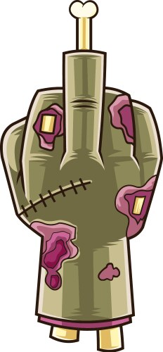Evil zombie hand showing middle finger Vector Image