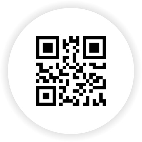 Qr code button application with red line scanning vector image