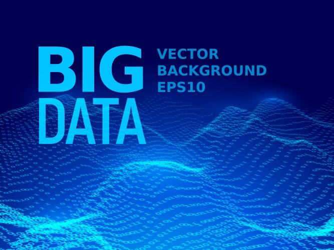 Big data binary code background vector image
