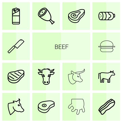 Beef icons Royalty Free Vector Image - VectorStock