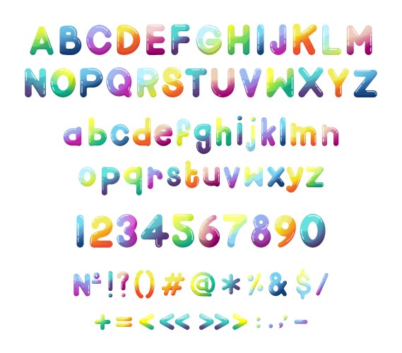 colorful bubble font vector