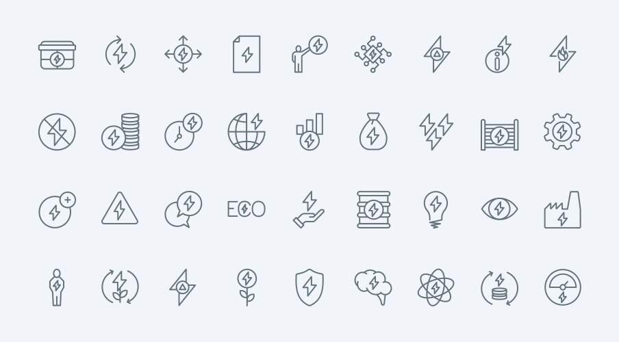 electric energy money and efficiency thin line vector