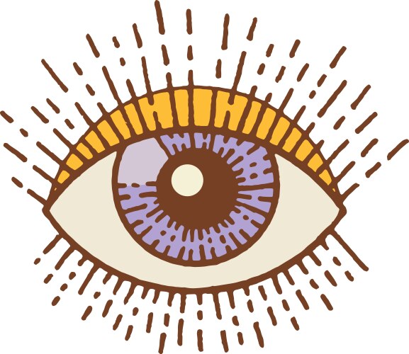 Engraved eye psychedelic victorian trippy nazar Vector Image