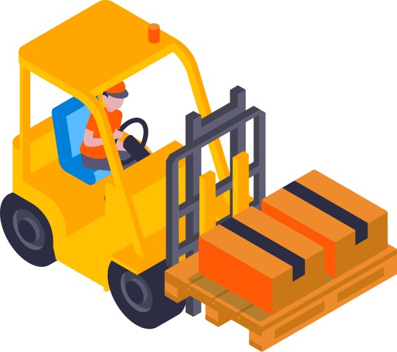 Forklift with parcels composition vector image