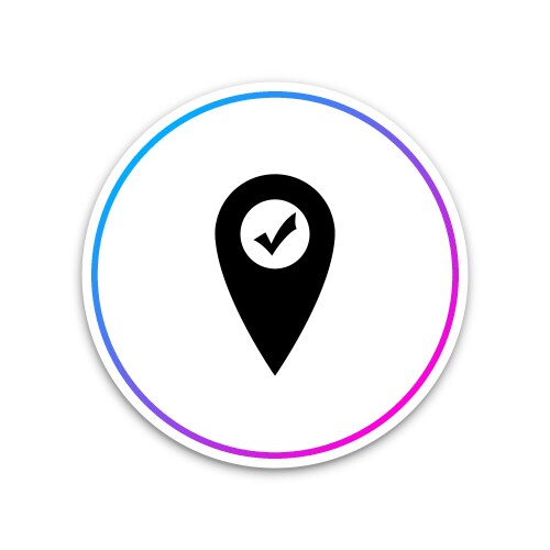 Map pointer with check mark icon isolated vektorbild