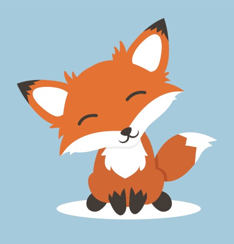 Red fox cartoon vector image