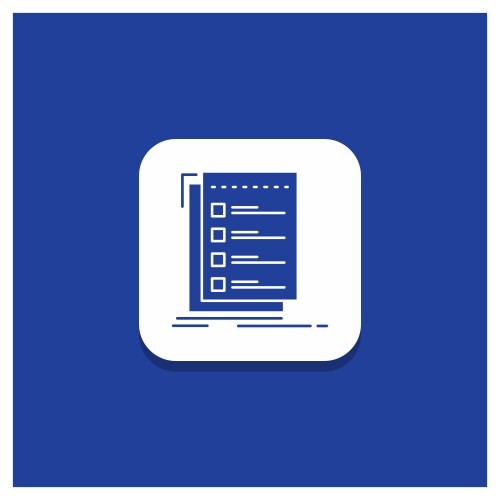 Blue round button for check checklist list task vektorbild