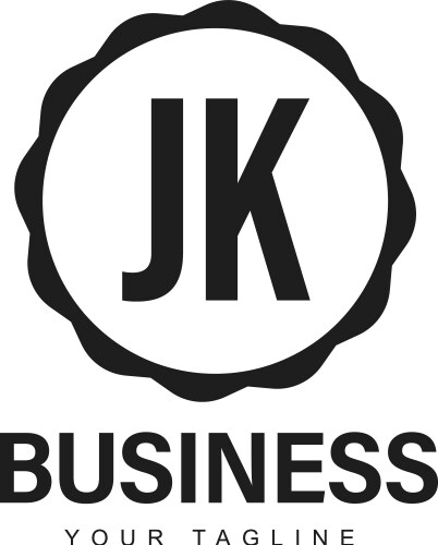 Jk initial a logo design with abstract style vector image