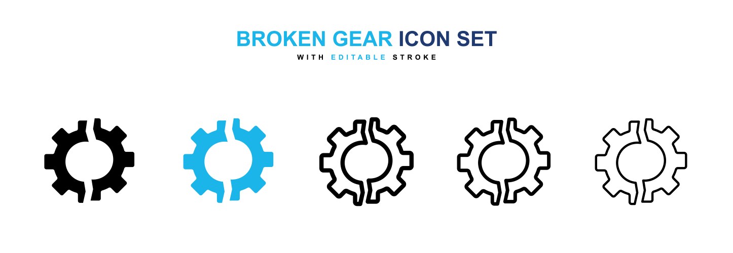 Broken Gear Icon - Failure – Royalty-Free Vector | VectorStock