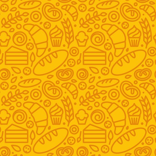 Seamless pattern with linear icons and related vector image