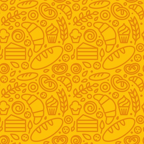 Seamless pattern with linear icons and related vector image