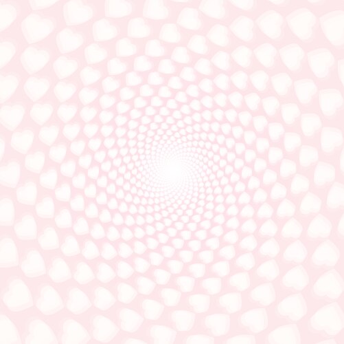 Twisted Hearts Tunnel Effect Vector Image