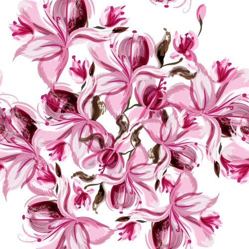 Watercolor Magnolia Floral Background Vector Image