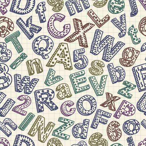 Abstract doodle font Royalty Free Vector Image
