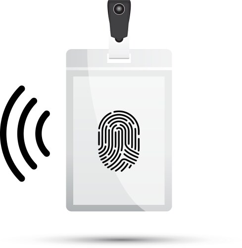 lanyard with a finger print for contact less vector image