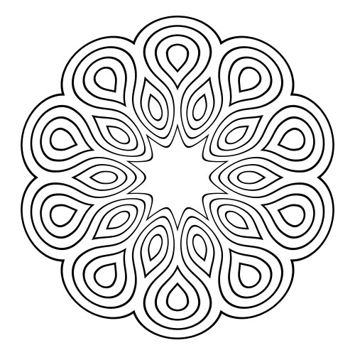 Abstract round symmetrical outline pattern vector image