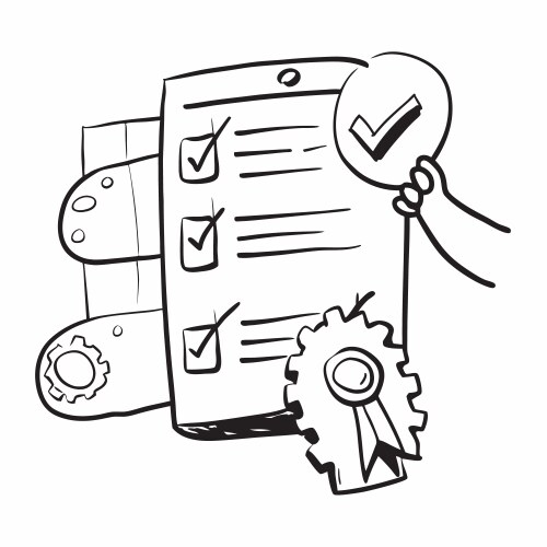 Ai algorithm and quality checklist concept vektorbild