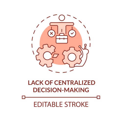 Centralized decision-making lack red concept icon vector image