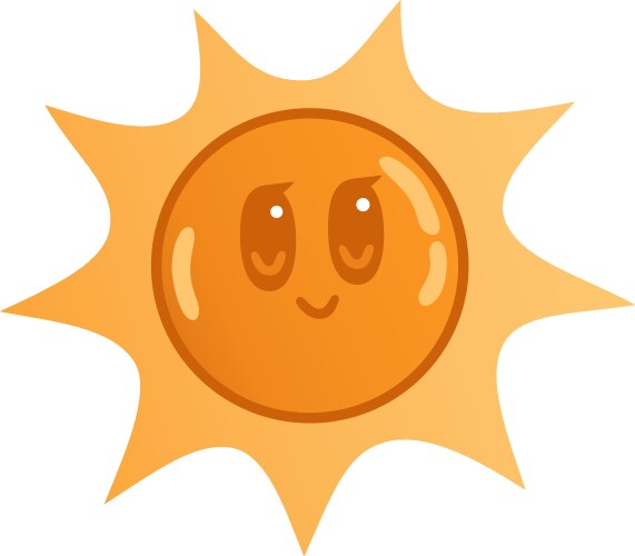 Happy sun sunshine cartoon drawing character Vector Image