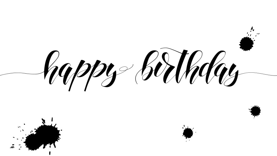 happy birthday handwritten text with lettering vector image