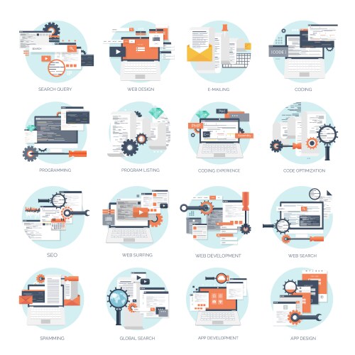 Coding & Web Development Concepts vektorbild