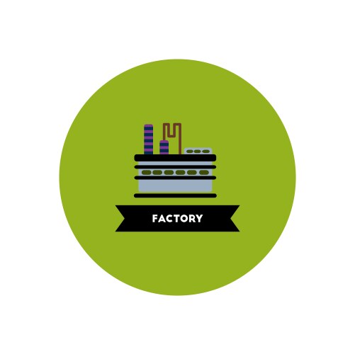 Stylish icon in color circle building factory vector image