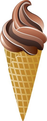 Delicious Chocolate Ice Cream Cone Vector Image