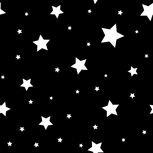 Stars seamless pattern black white background Vector Image