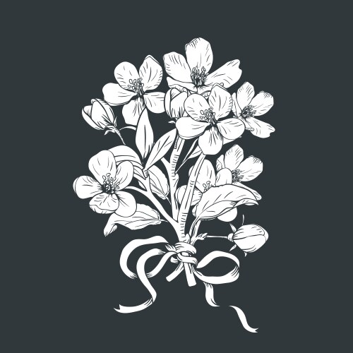 Elegant Blossom Branch Bouquet Vector Image