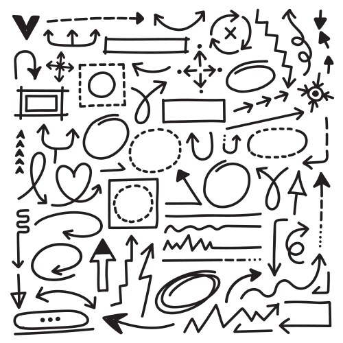 Hand draw arrow set Royalty Free Vector Image - VectorStock
