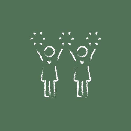 Cheerleaders icon drawn in chalk Vector Image