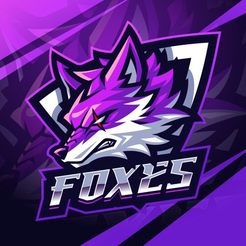 fox head esport mascot logo design vector image vector image