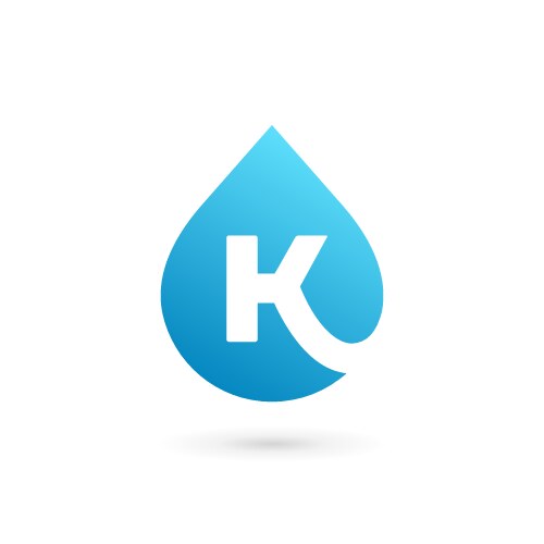 letter k water drop logo icon design template vector image